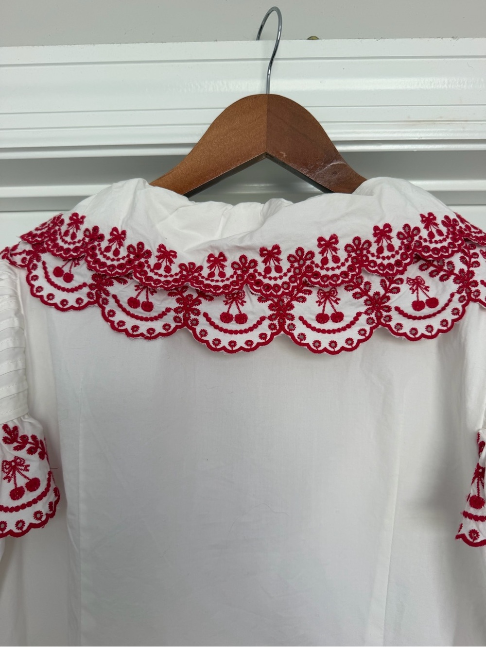 Damson Madder Blouse with Red Embroidered Collar - Picture 10 of 13